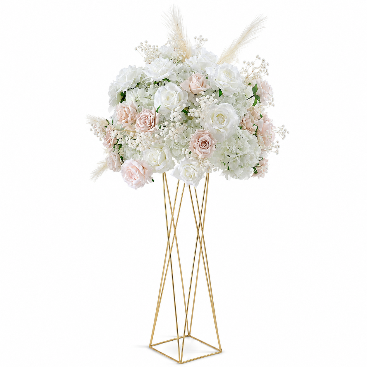 Artificial Flower Ball, Blush White Wedding Centerpiece, Stand Not Included. 20 in / 50 cm,24 in / 60 cm,28 in / 70 cm
