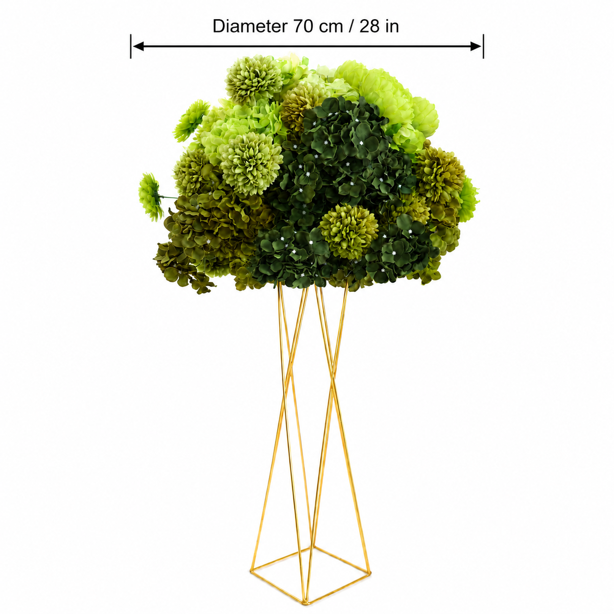 Artificial Flower Ball, Green Hydrangea Wedding Decor, Stand Not Included  20 in / 50 cm,24 in / 60 cm,28 in / 70 cm