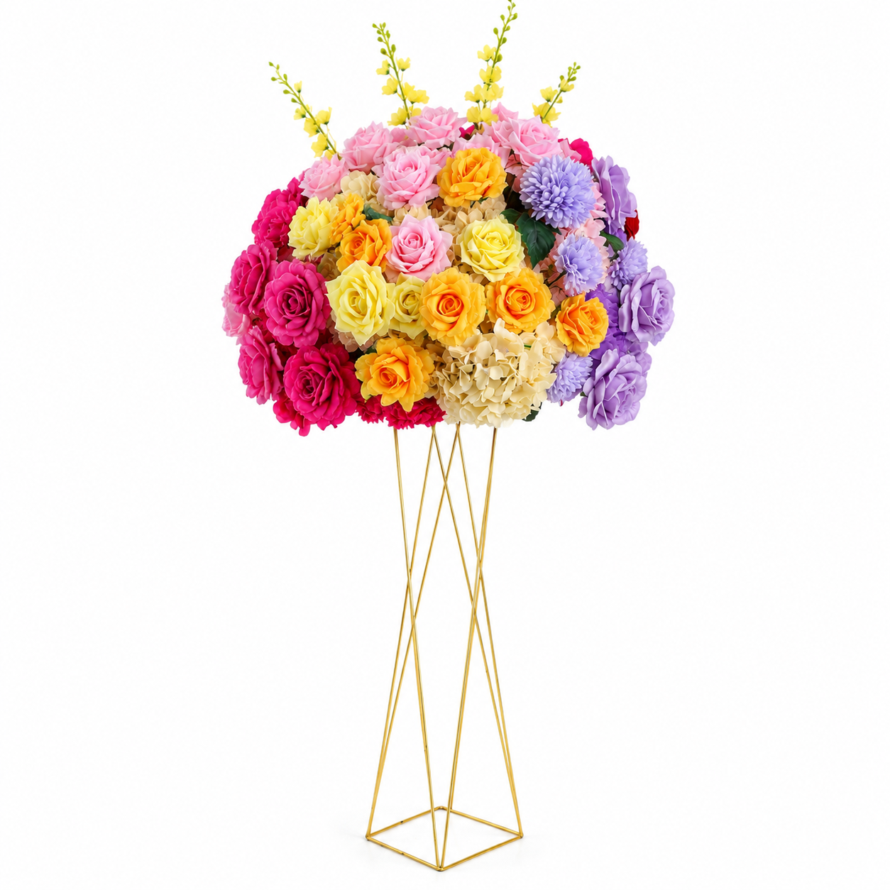 Artificial Flower Ball, Multicolor Wedding Centerpiece, Stand Not Included 20 in / 50 cm,24 in / 60 cm,28 in / 70 cm