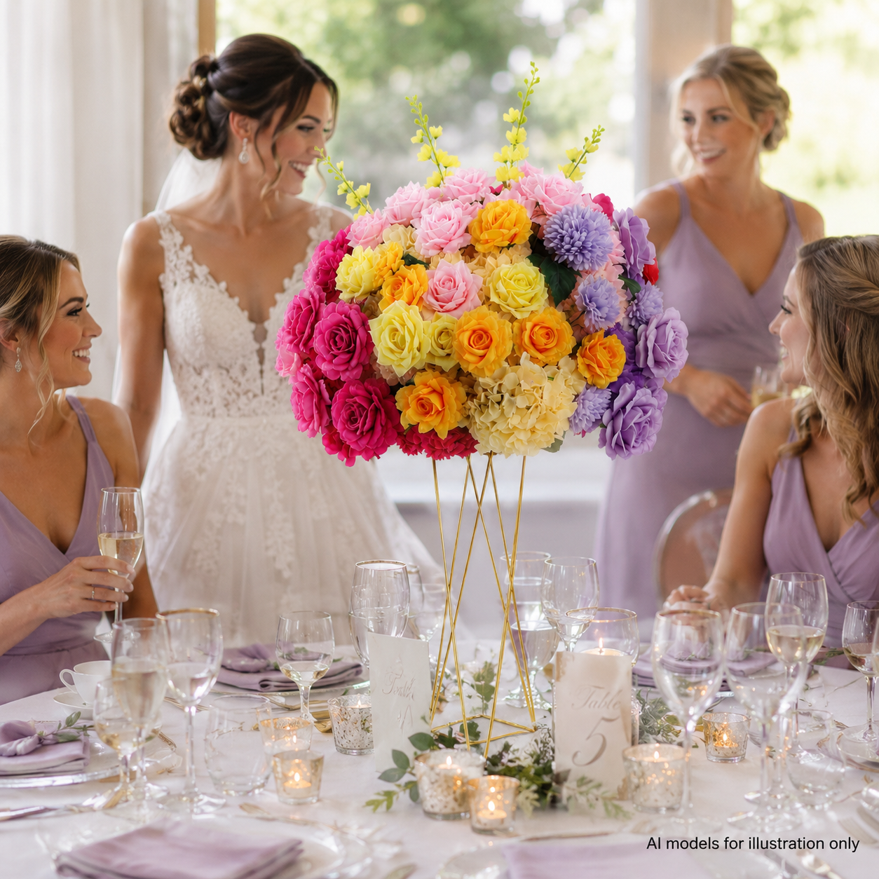 Artificial Flower Ball, Multicolor Wedding Centerpiece, Stand Not Included 20 in / 50 cm,24 in / 60 cm,28 in / 70 cm
