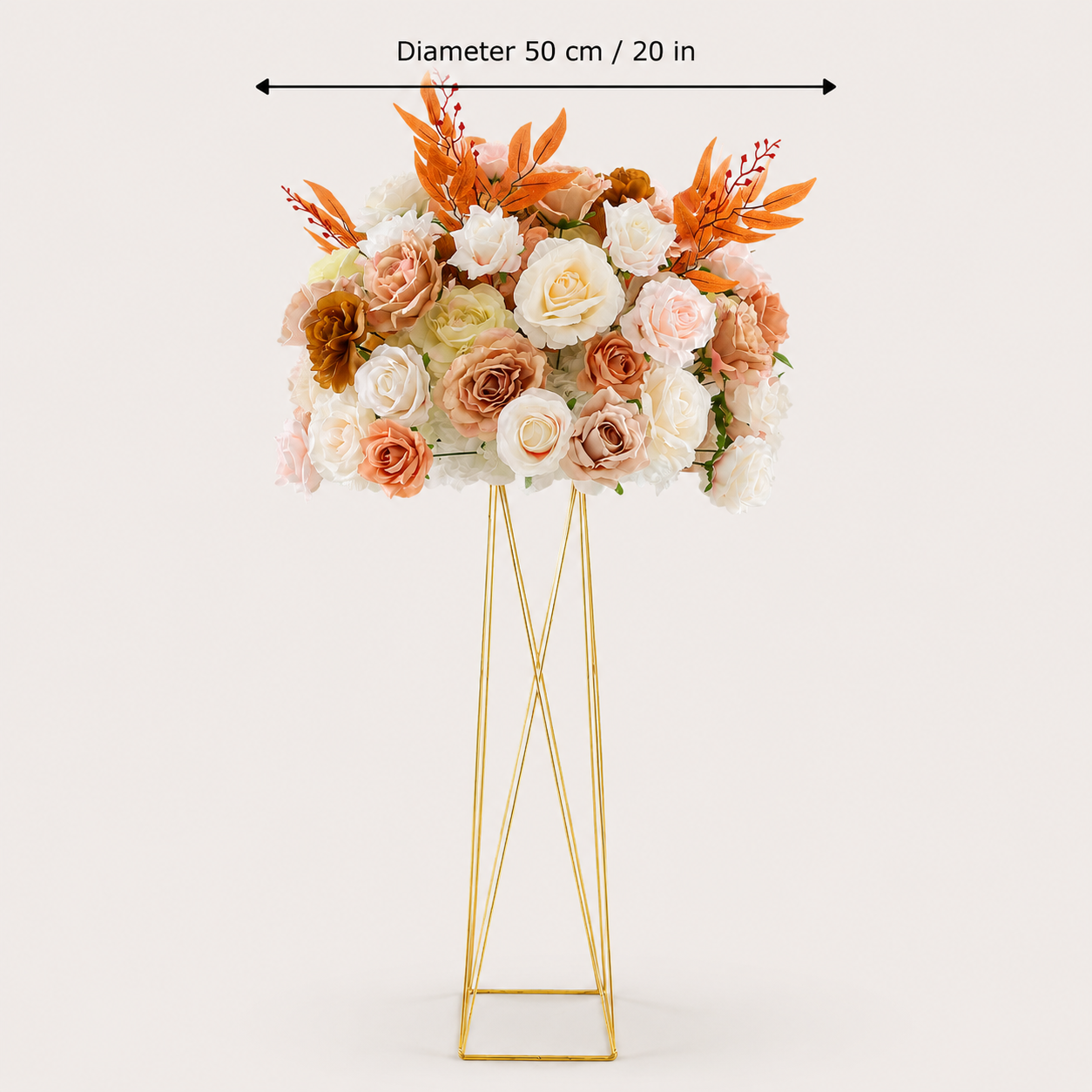 Artificial Flower Ball, Terracotta Wedding Centerpiece, Stand Not Included 20 in / 50 cm,24 in / 60 cm,28 in / 70 cm
