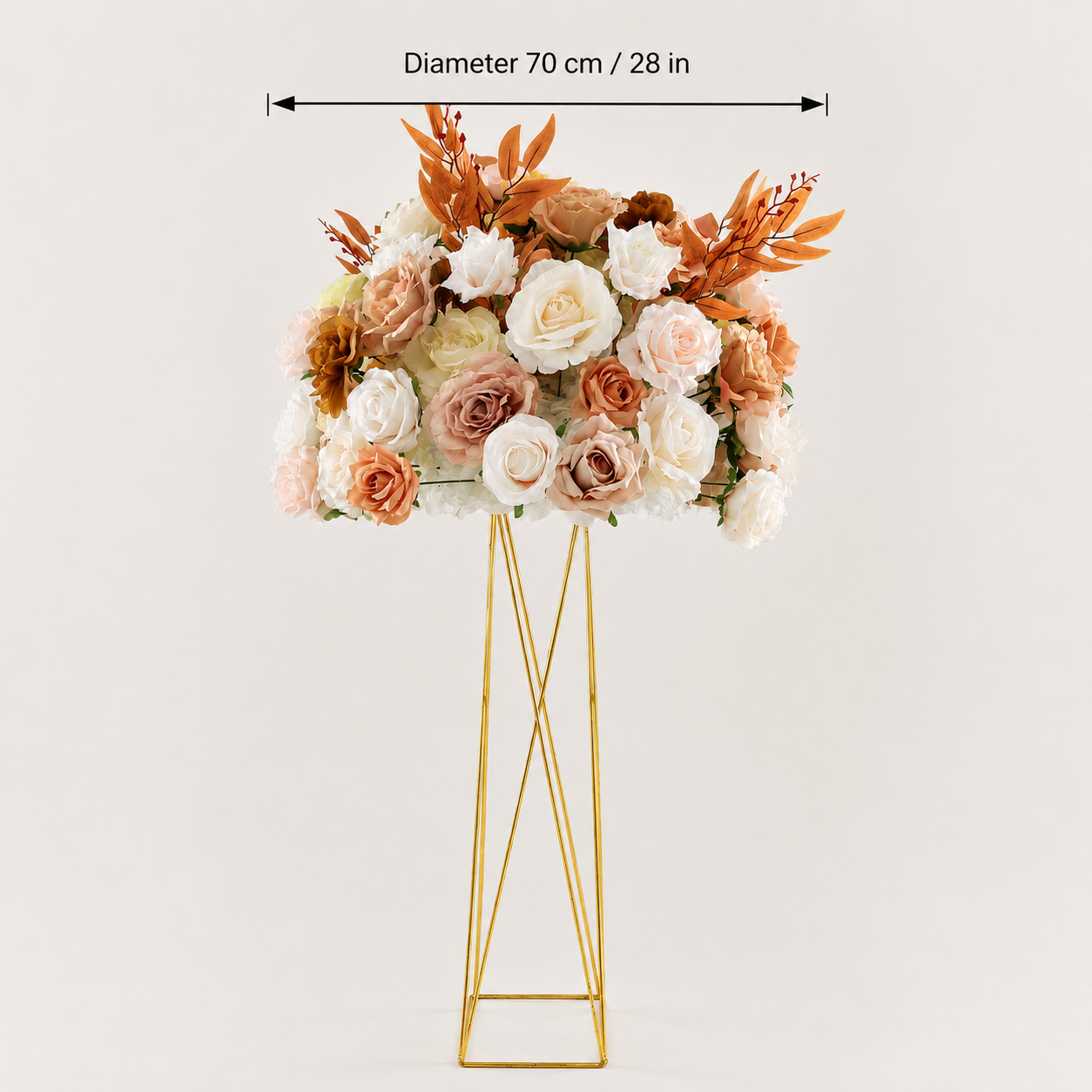 Artificial Flower Ball, Terracotta Wedding Centerpiece, Stand Not Included 20 in / 50 cm,24 in / 60 cm,28 in / 70 cm