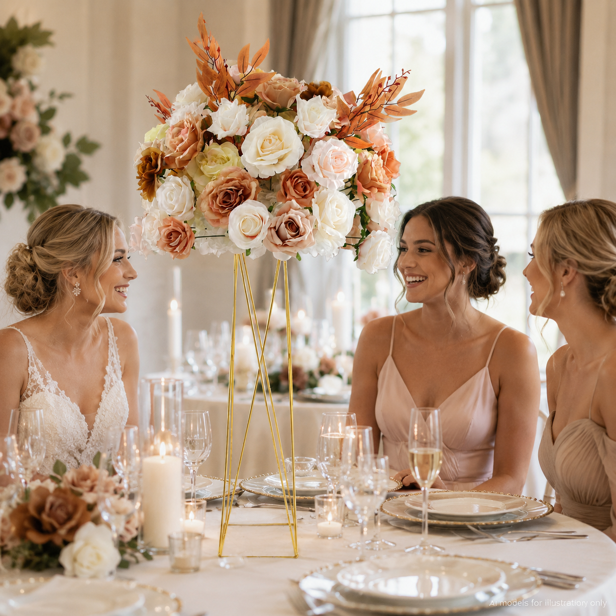 Artificial Flower Ball, Terracotta Wedding Centerpiece, Stand Not Included 20 in / 50 cm,24 in / 60 cm,28 in / 70 cm