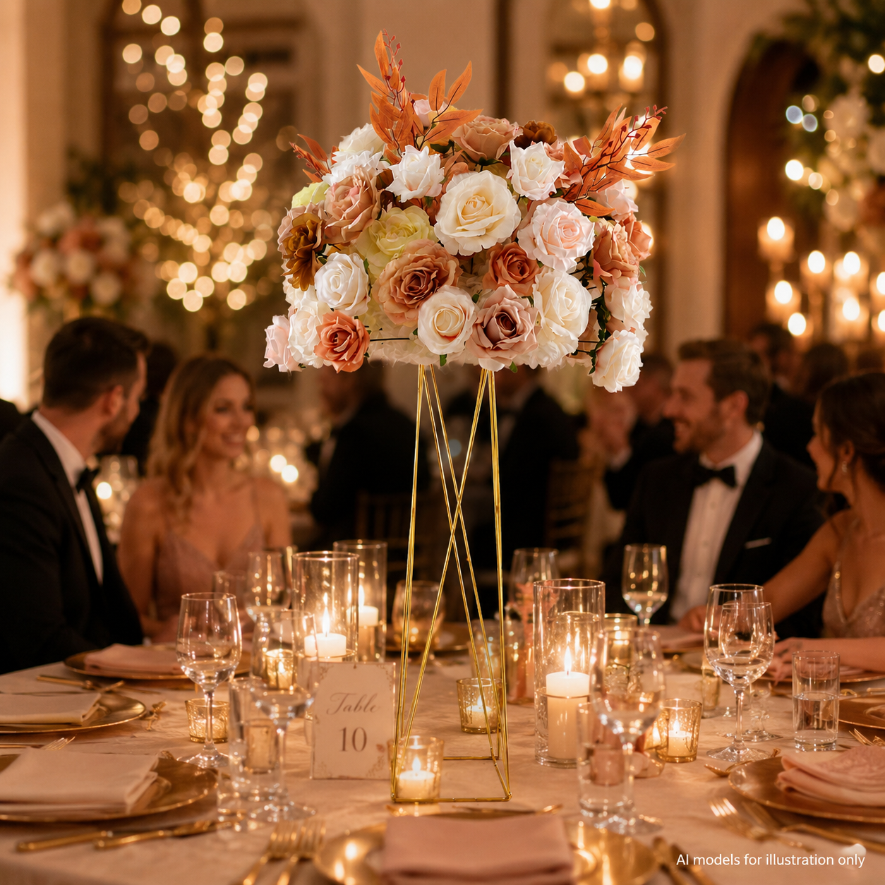 Artificial Flower Ball, Terracotta Wedding Centerpiece, Stand Not Included 20 in / 50 cm,24 in / 60 cm,28 in / 70 cm