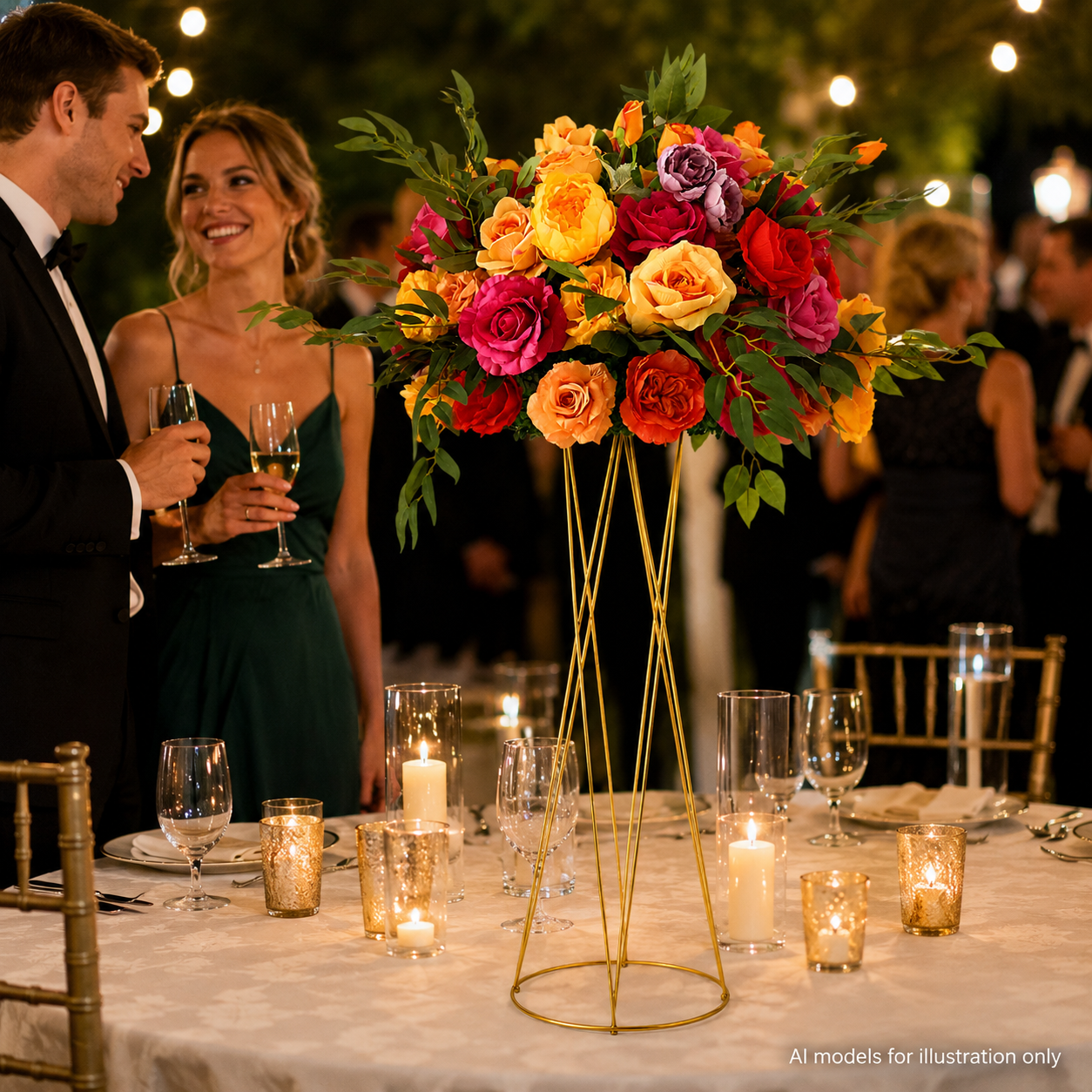 Artificial Flower Ball, Orange Pink Wedding Centerpiece, Stand Not Included 20 in / 50 cm,24 in / 60 cm,28 in / 70 cm