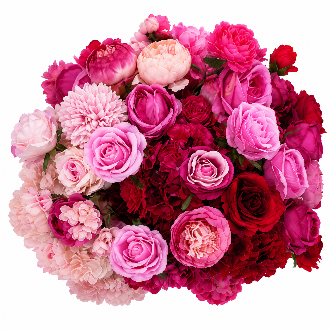 Artificial Flower Ball, Pink Red Ombre Centerpiece, Stand Not Included 20 in / 50 cm,24 in / 60 cm,28 in / 70 cm