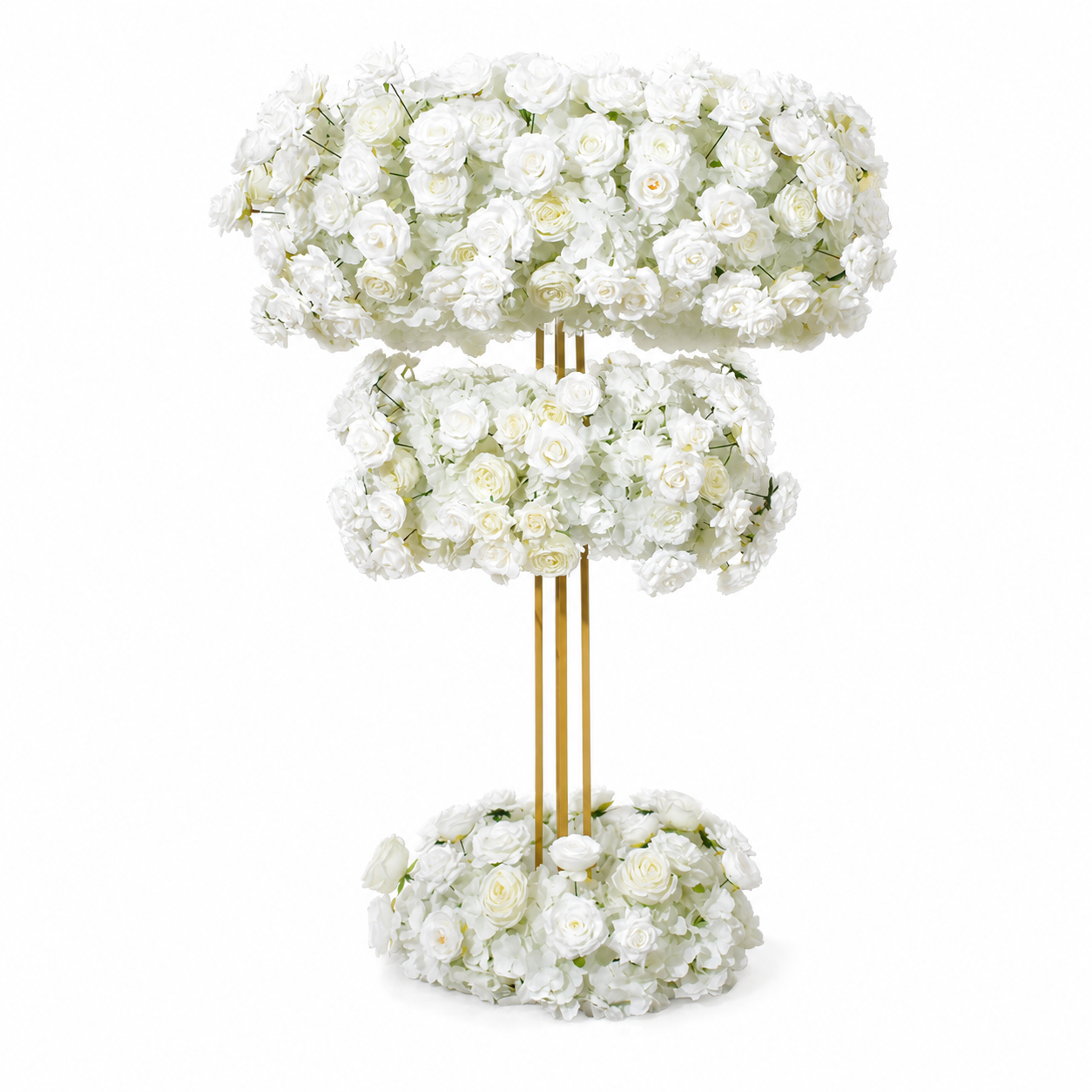 White Artificial Flower Centerpiece Set, 3-Piece, Stand Not Included