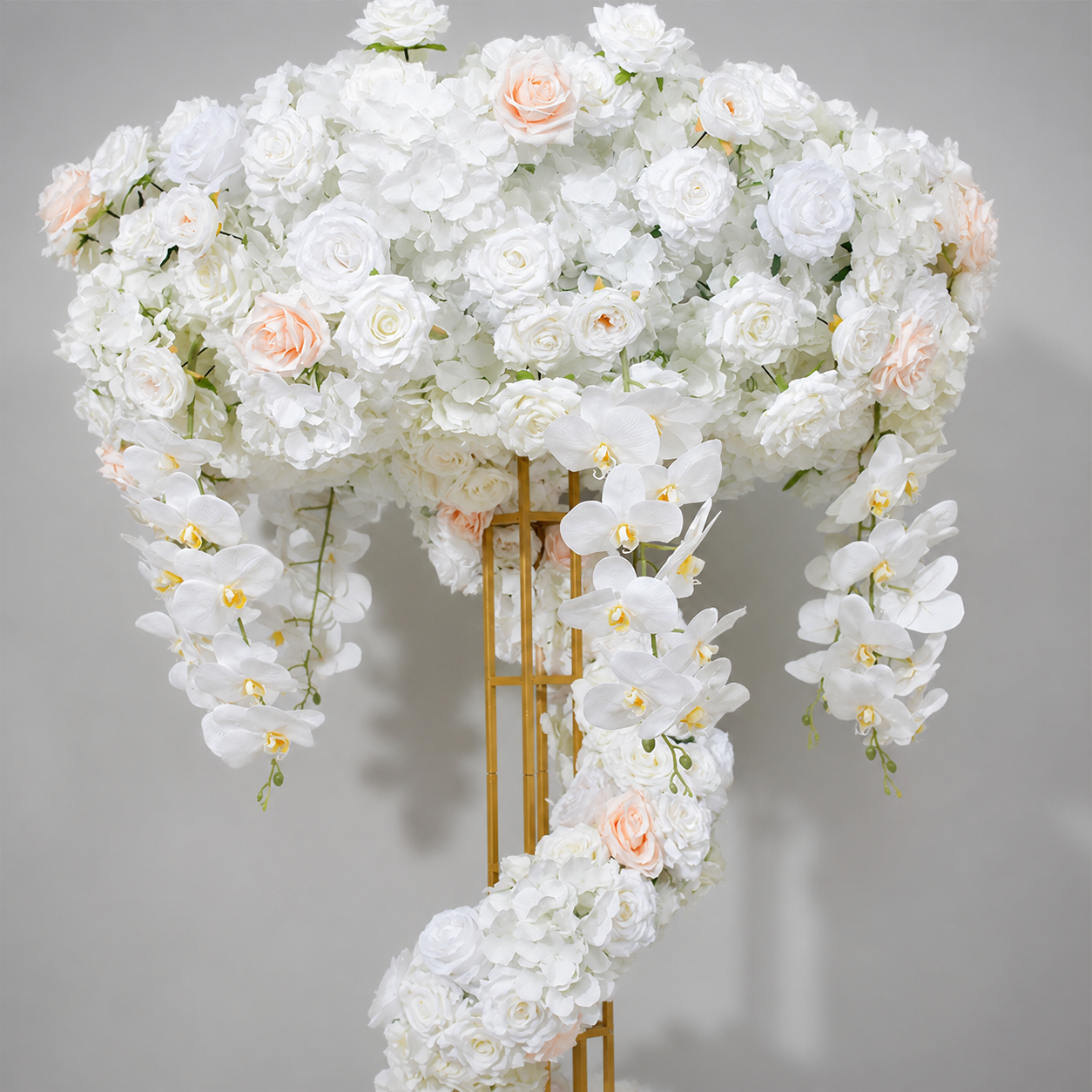 Artificial Flowers for Wedding Centerpiece Stand, White & Blush, No Stand