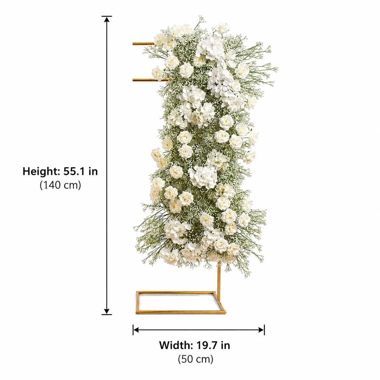 70.9in & 55.1in Hot Pink Orange Yellow Freestanding Floral Column Set, Artificial Rose Flower Pillar Backdrop for Summer Wedding Ceremony Arch, Vibrant Tropical Event Floral Decor, Built-In Stable Metal Frame Included
