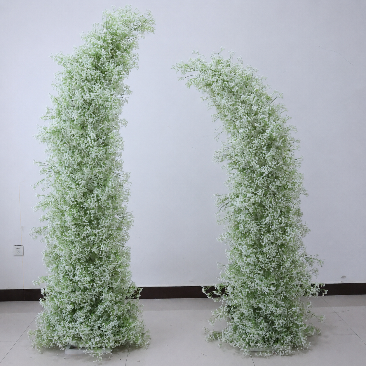 8FT Square Faux Flower Arch Backdrop, Blue & White