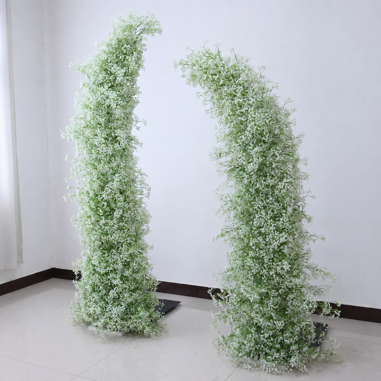 8FT Square Faux Flower Arch Backdrop, Blue & White