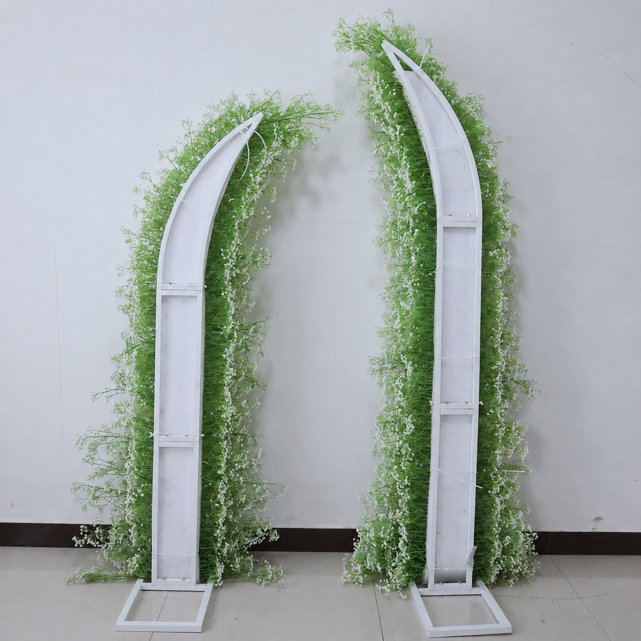 8FT Square Faux Flower Arch Backdrop, Blue & White
