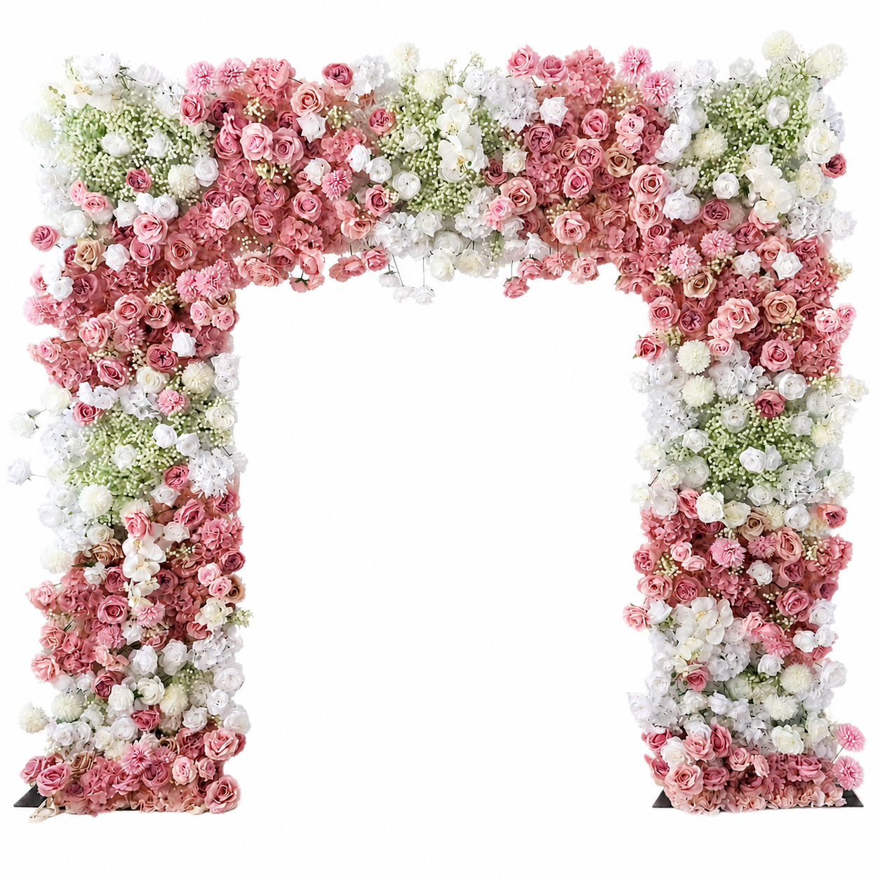 8FT Square Faux Flower Arch Backdrop, Blush Pink & White
