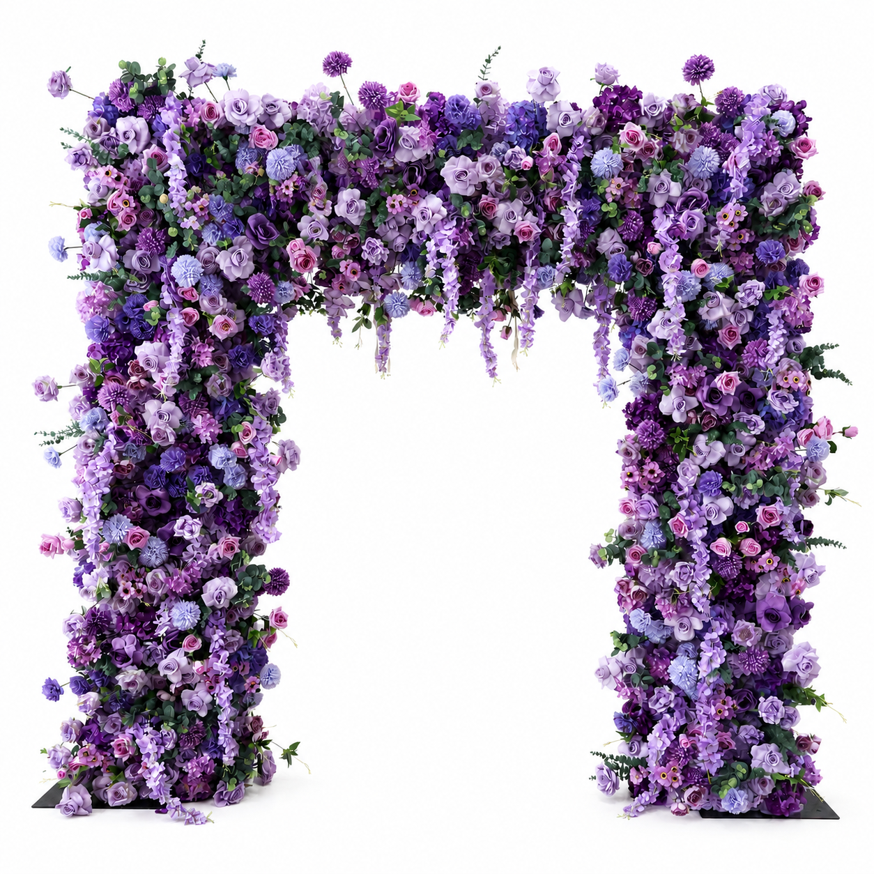 8FT Square Faux Flower Arch Backdrop, Lavender Purple