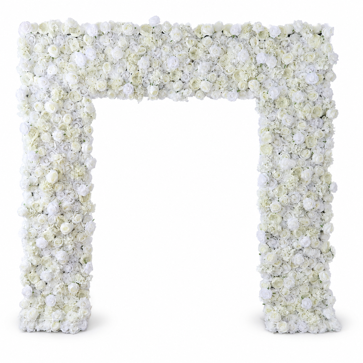 8FT Square Faux Flower Arch Backdrop, Ivory White