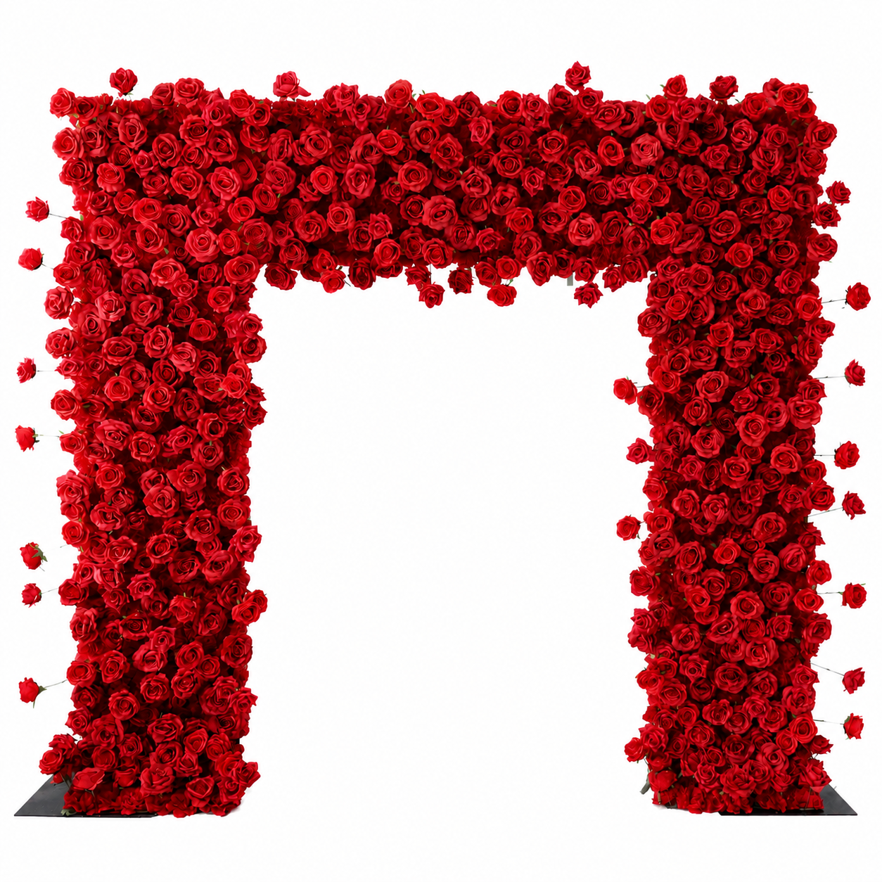 8FT Square Faux Flower Arch Backdrop, Red Rose
