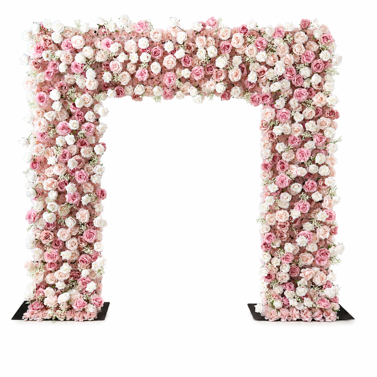  8FT Square Faux Flower Arch Backdrop, Blush Pink & White