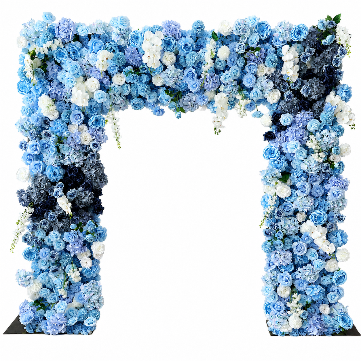 8FT Square Faux Flower Arch Backdrop, Blue & White