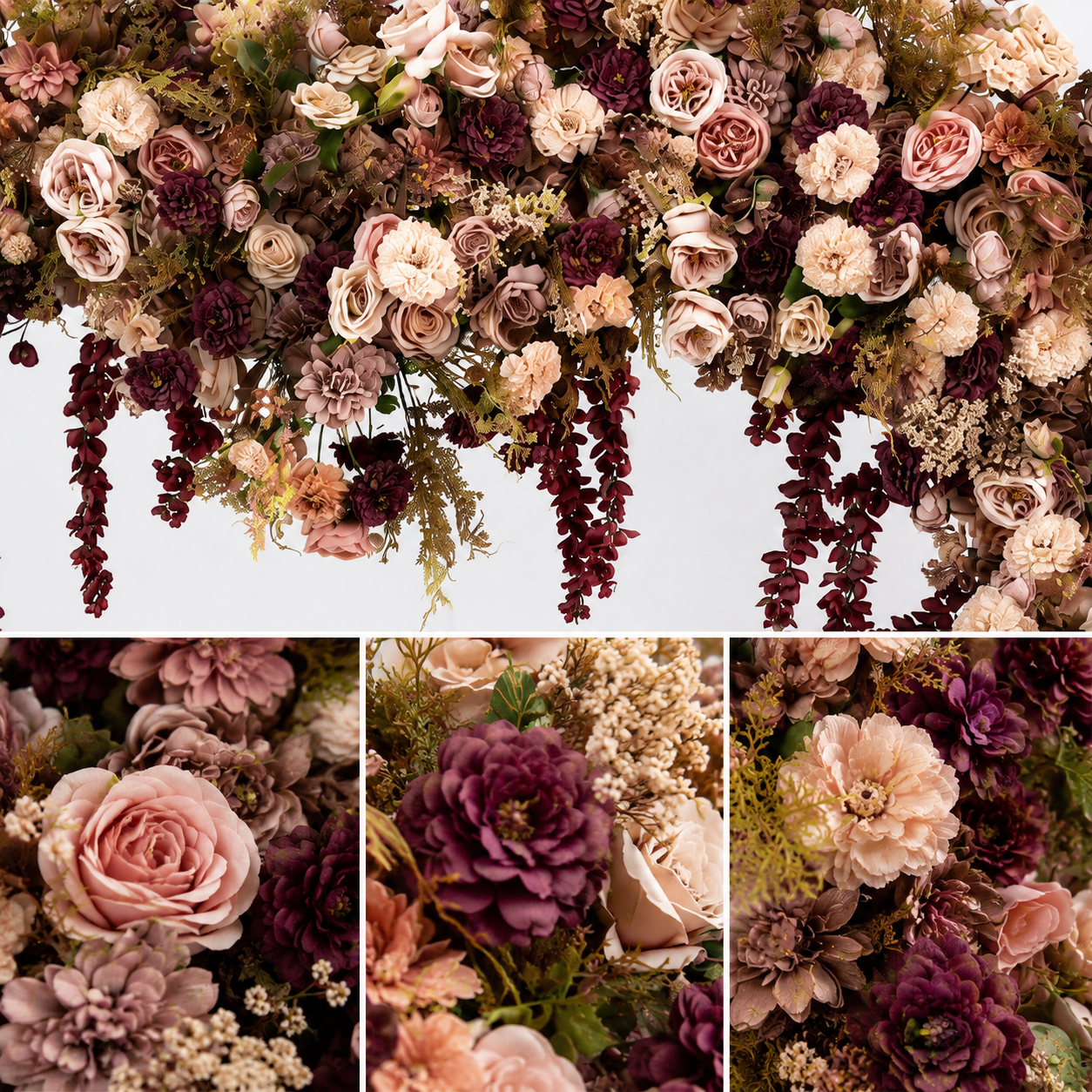 Blush Burgundy 7.2FT Heart Flower Arch with Metal Frame