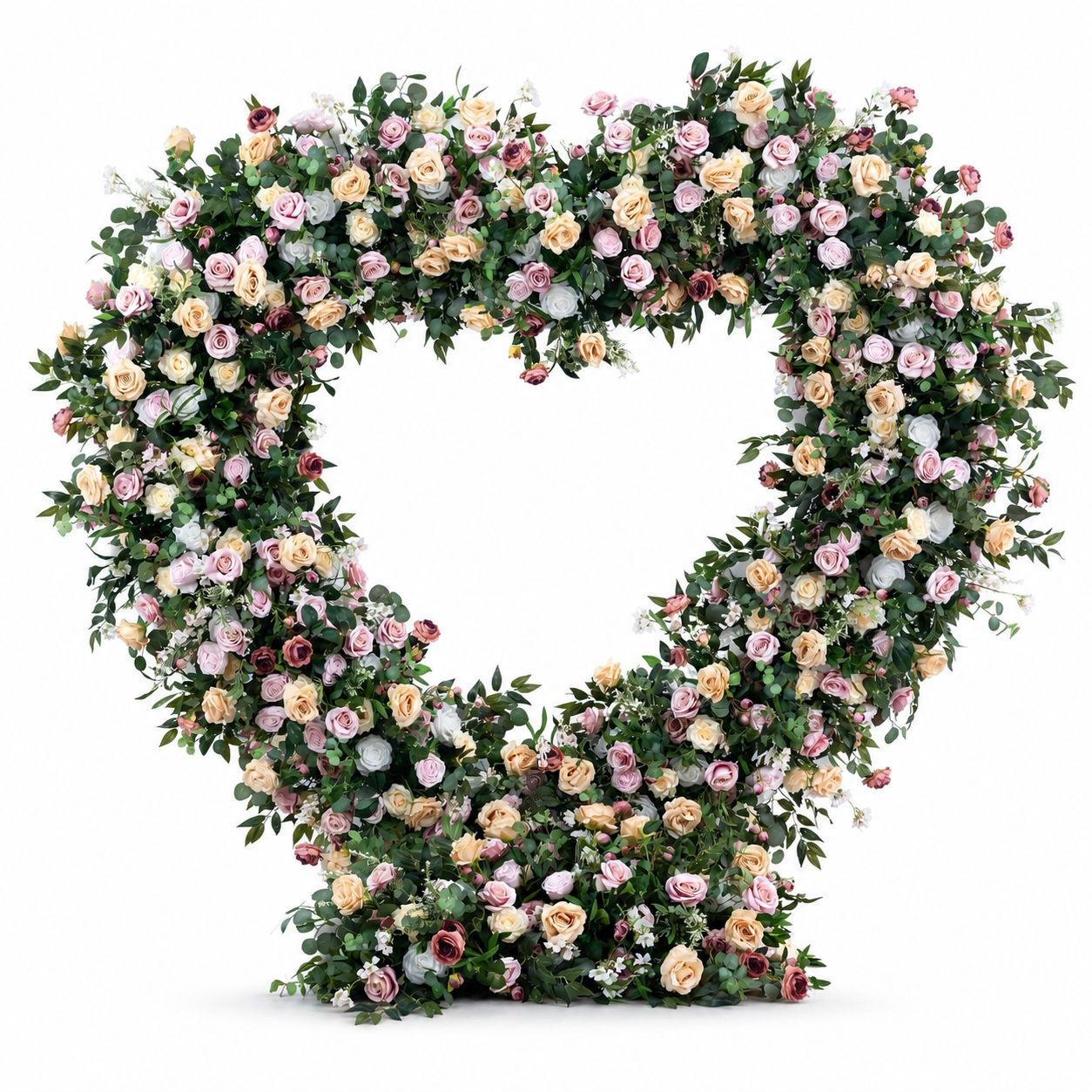 Blush Peach 7.2FT Heart Flower Arch with Metal Frame