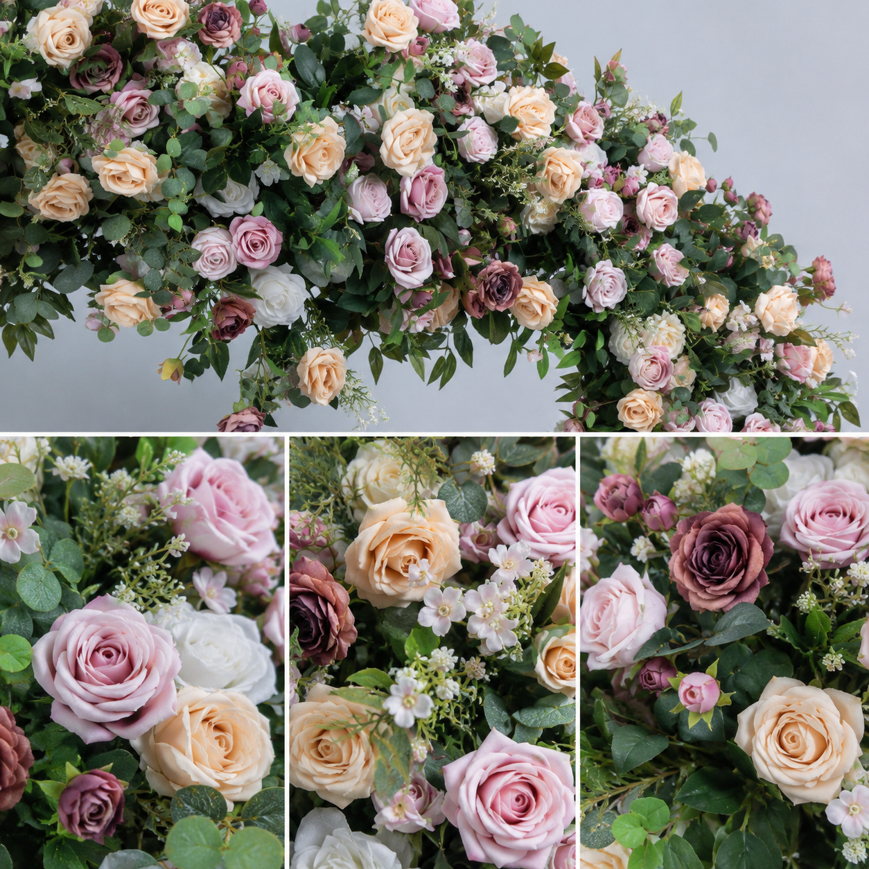 Blush Peach 7.2FT Heart Flower Arch with Metal Frame