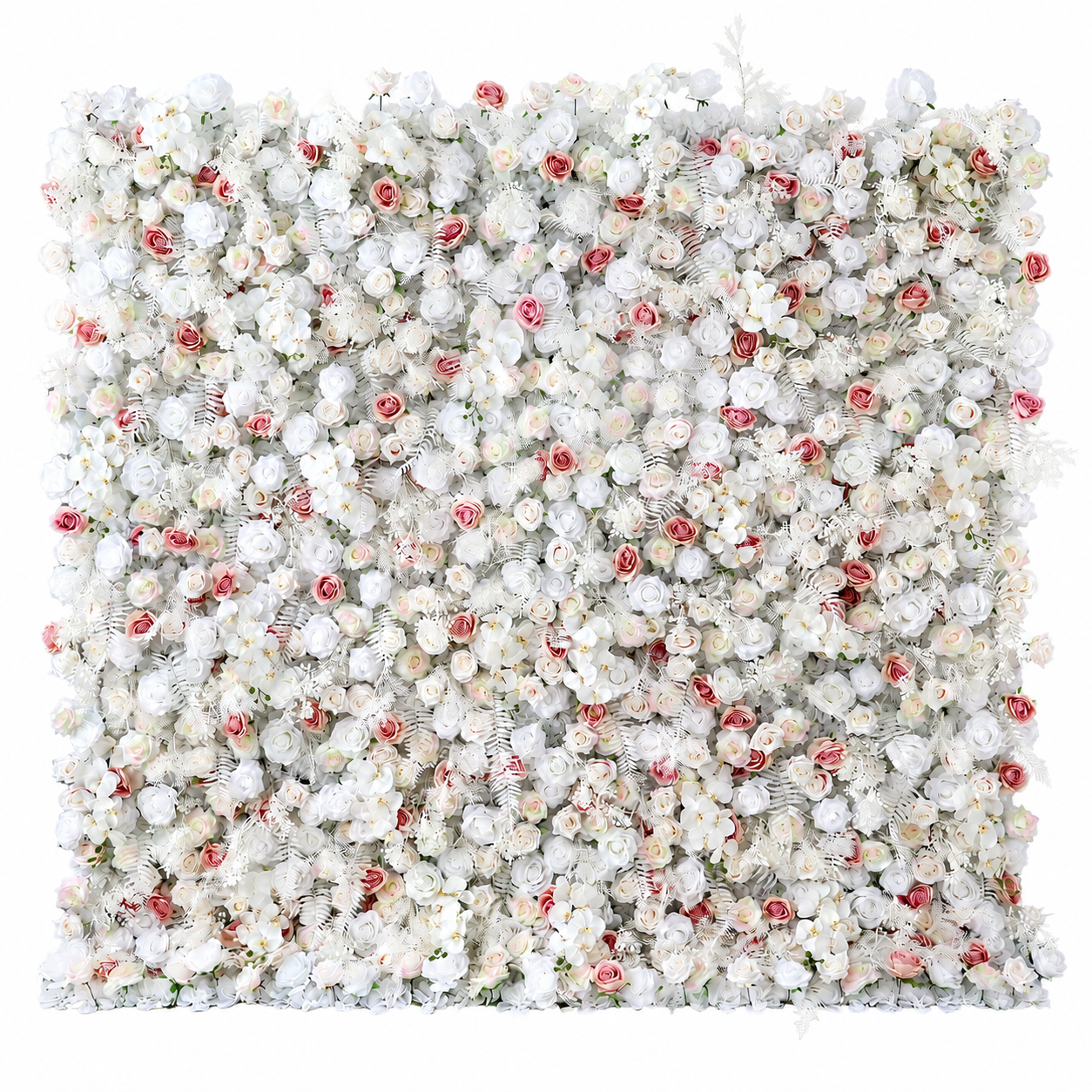 BrandName 4x8ft 8X8ft 10x10ft White Blush Artificial Flower Wall Backdrop No Stand