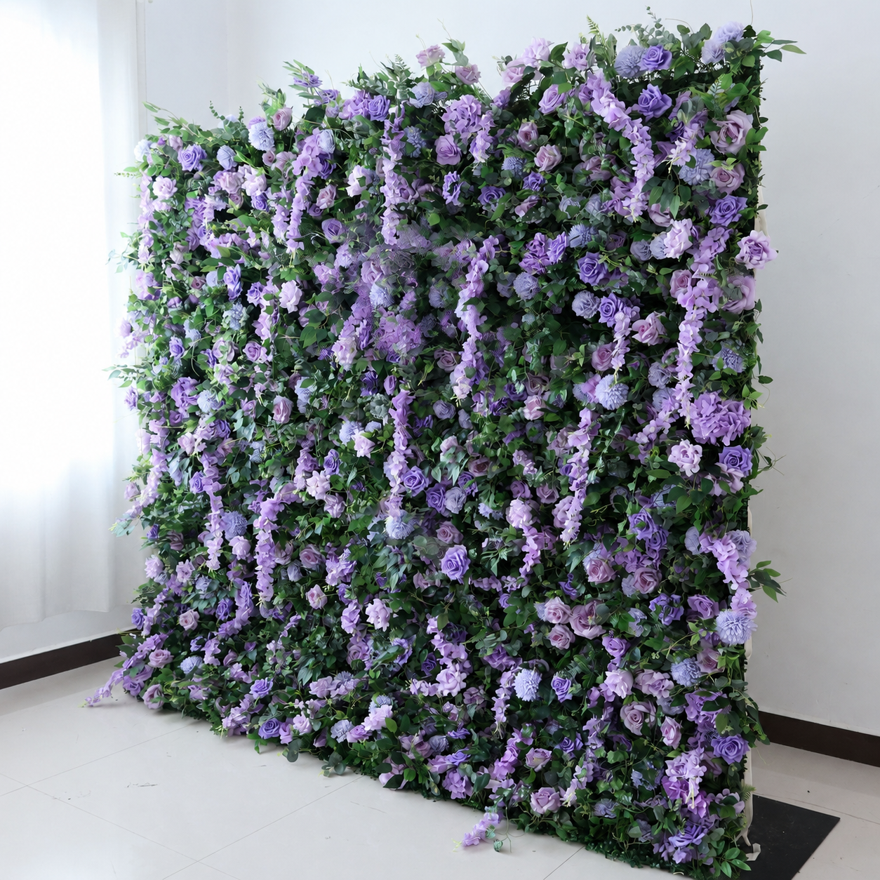 BrandName 4x8ft 8x8ft 10x10ft Lavender Pink Artificial Flower Wall Backdrop No Stand