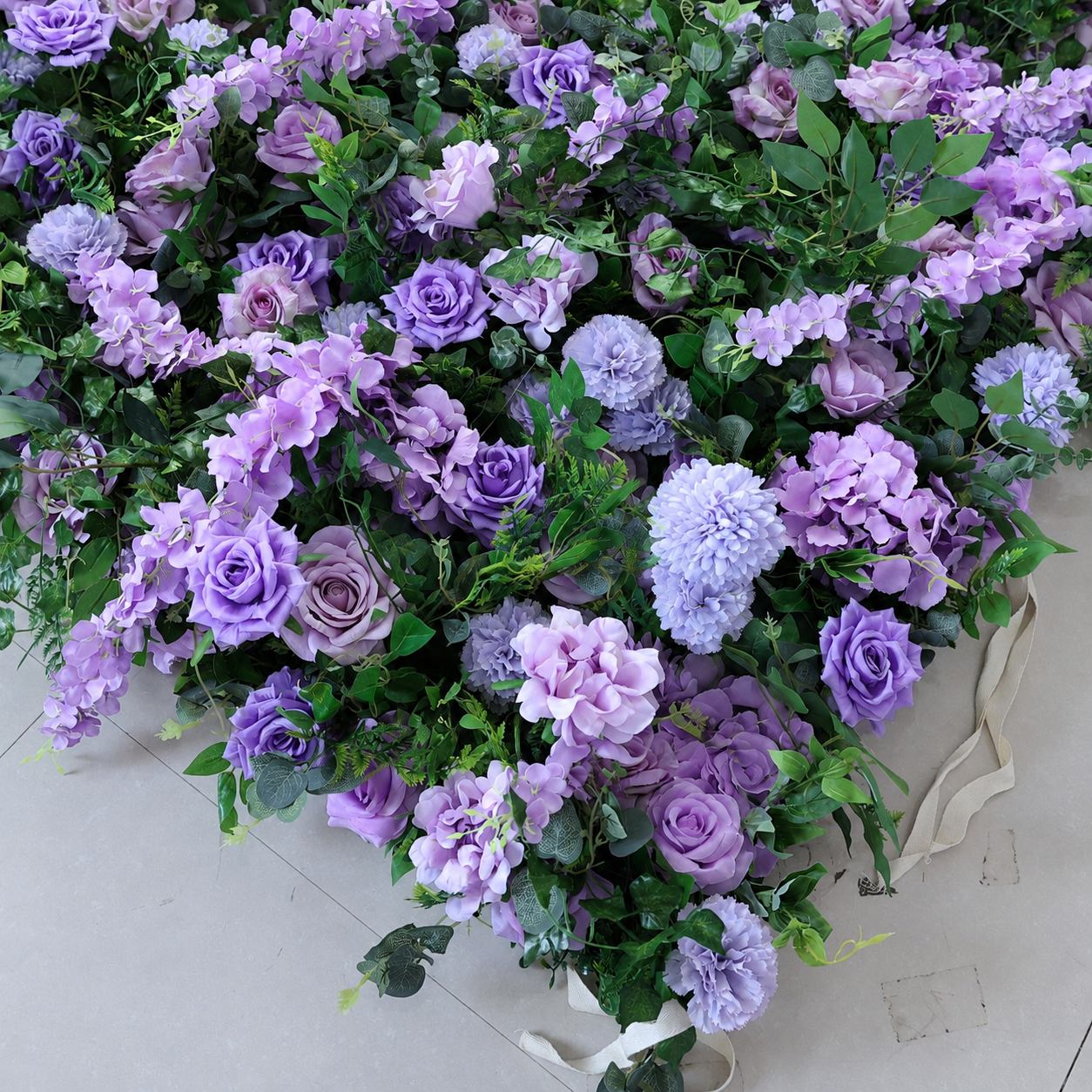 BrandName 4x8ft 8x8ft 10x10ft Lavender Pink Artificial Flower Wall Backdrop No Stand