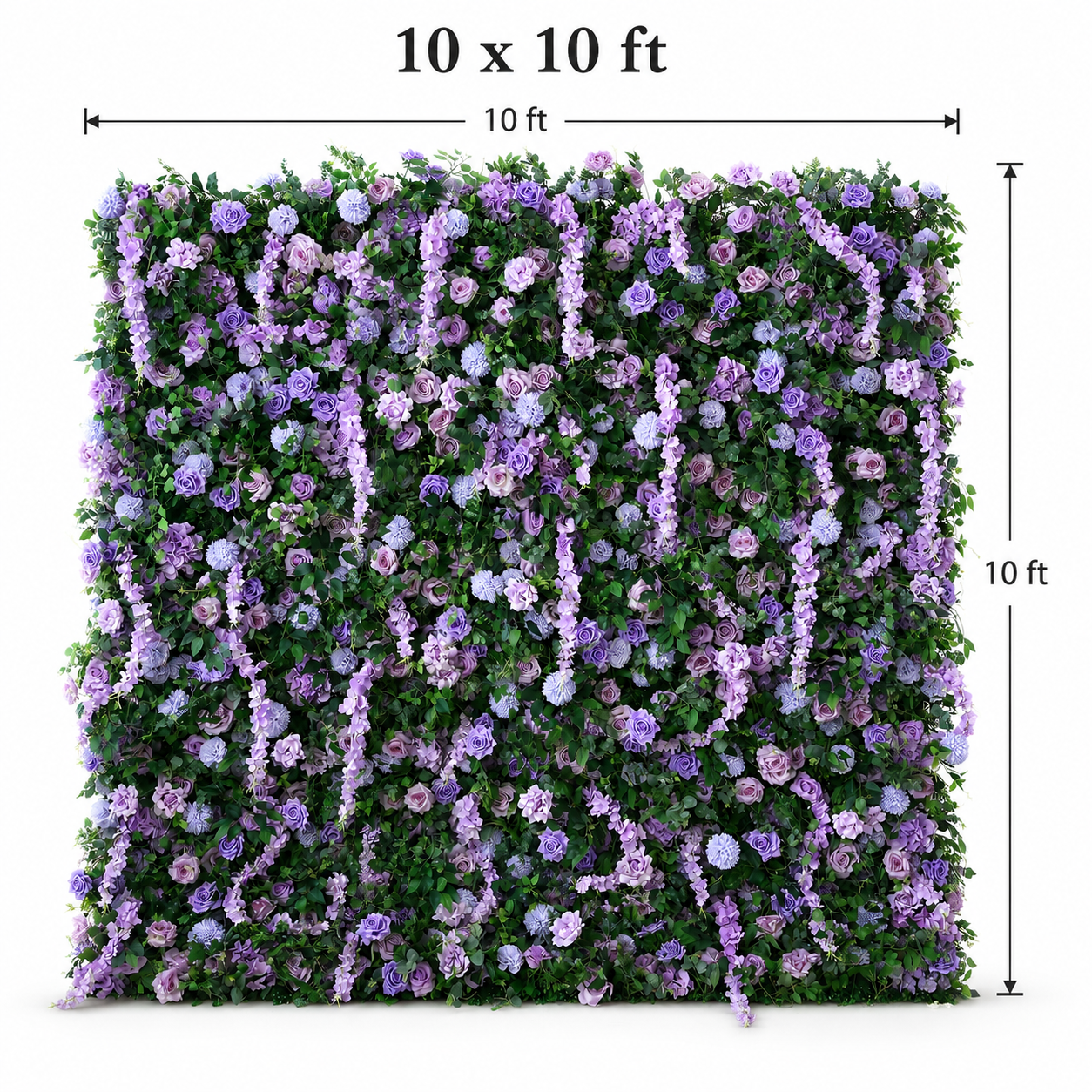 BrandName 4x8ft 8x8ft 10x10ft Lavender Pink Artificial Flower Wall Backdrop No Stand