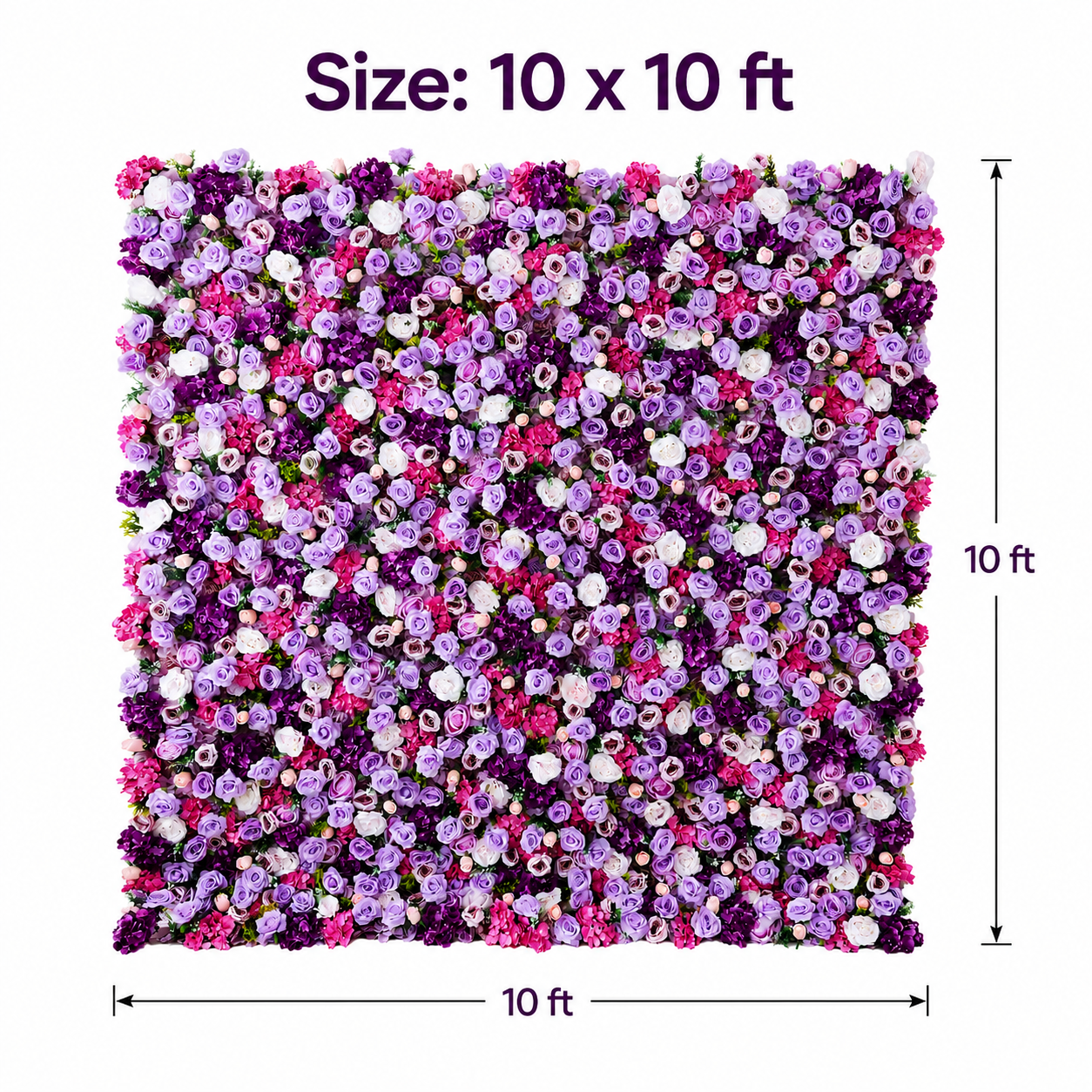  BrandName 4x8ft 8x8ft 10x10ft Lavender Pink Artificial Flower Wall Backdrop No Stand