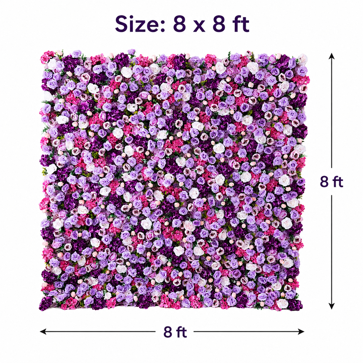  BrandName 4x8ft 8x8ft 10x10ft Lavender Pink Artificial Flower Wall Backdrop No Stand