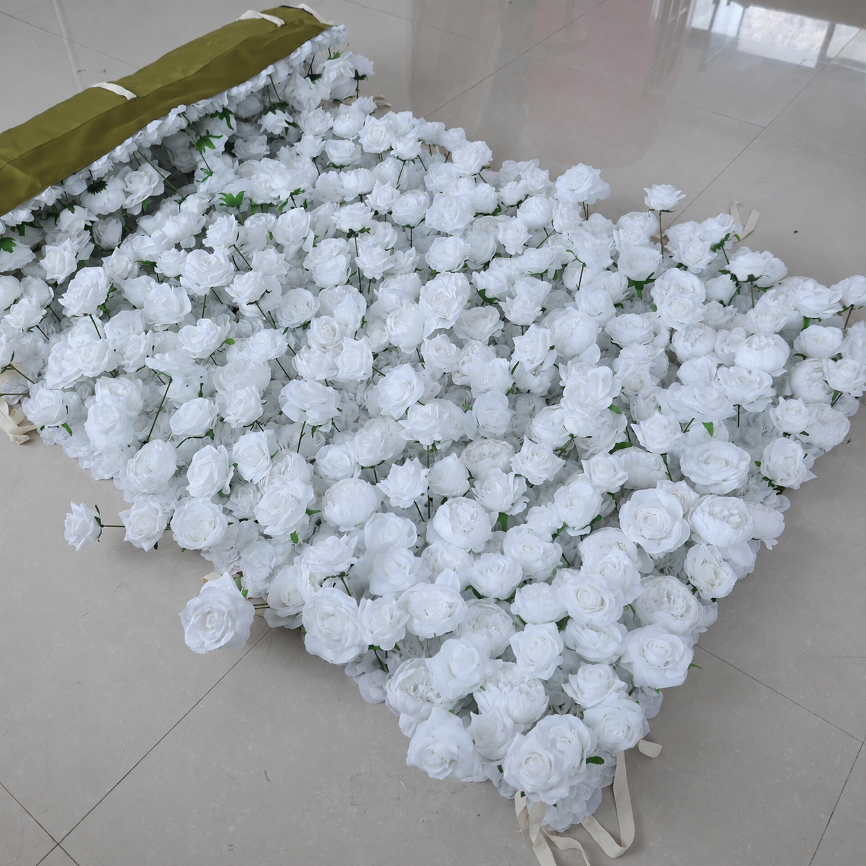4x8ft 8x8ft 10x10ft white faux floral backdrop for weddings and photos; flower wall only, stand and frame not included.