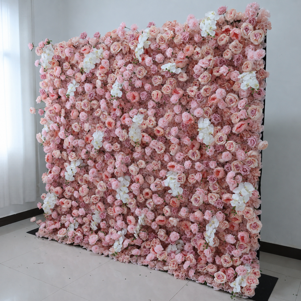 Pink Artificial Flower Wall Backdrop for Weddings and Events 4x8ft 8x8ft 10x10ft 