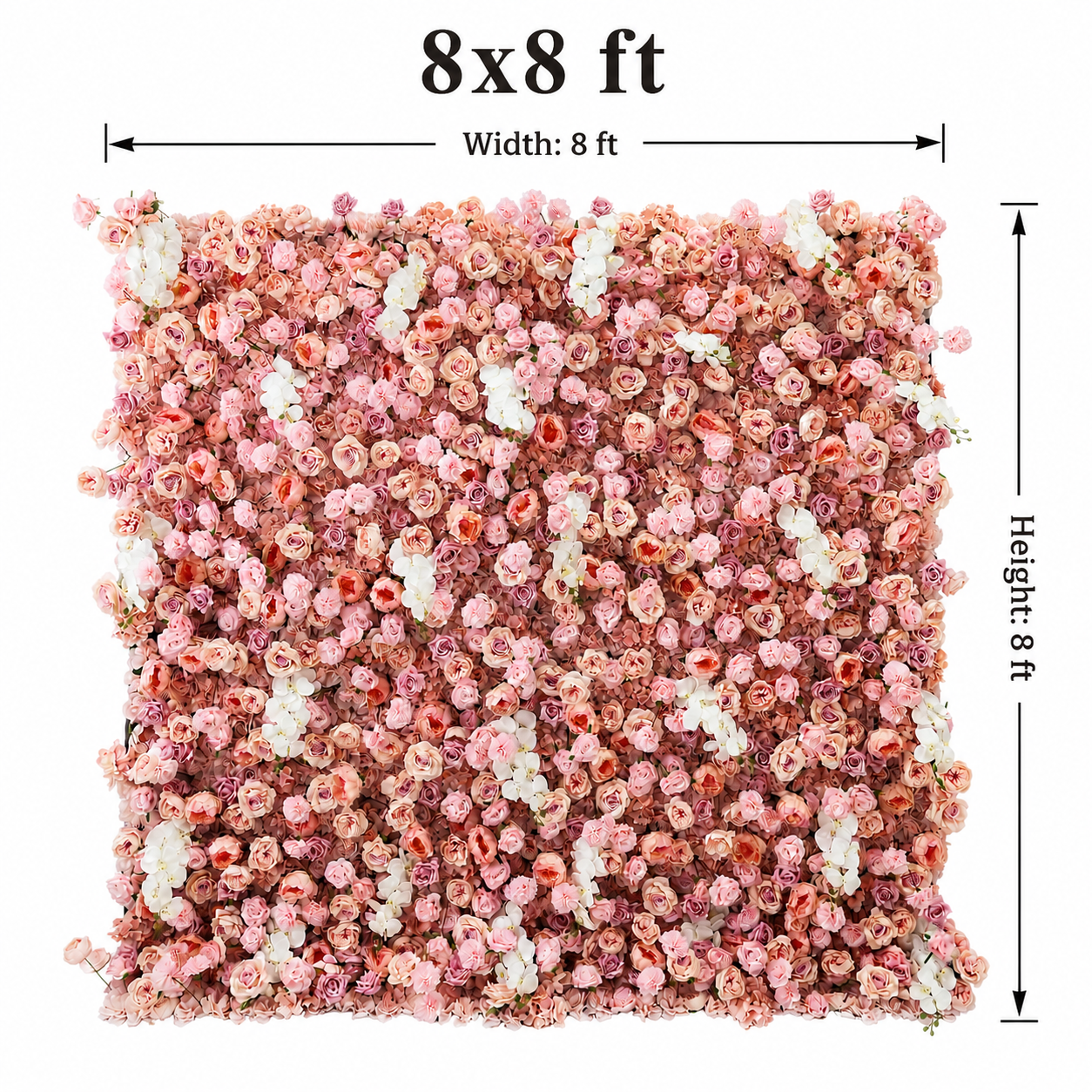 Pink Artificial Flower Wall Backdrop for Weddings and Events 4x8ft 8x8ft 10x10ft 