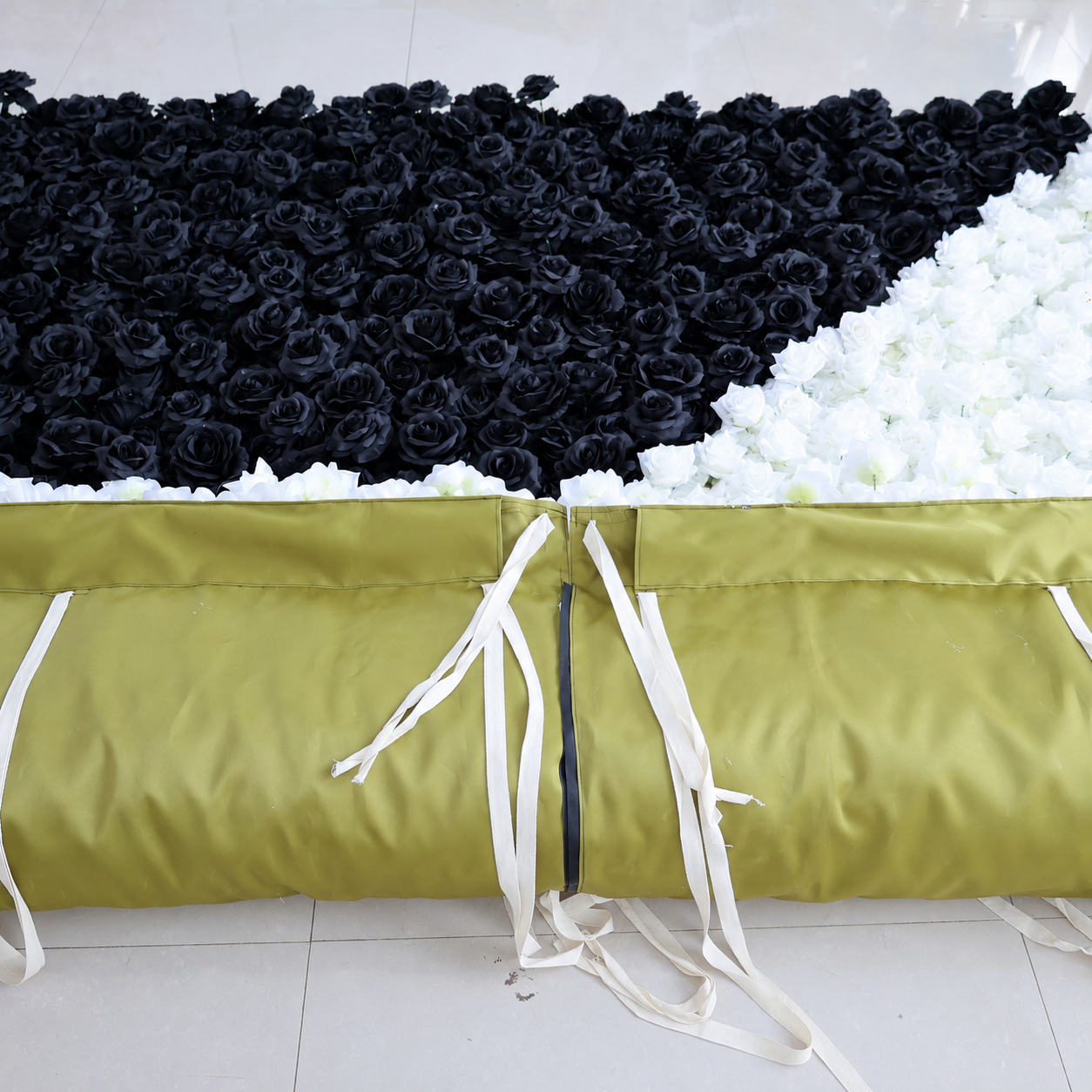 Black and White Artificial Rose Flower Wall Backdrop 4x8ft 8x8ft 10x10ft
