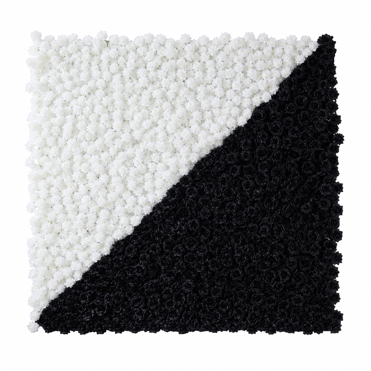 Black and White Artificial Rose Flower Wall Backdrop 4x8ft 8x8ft 10x10ft