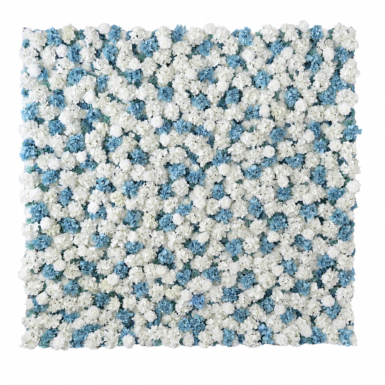 Dusty Blue and White Artificial Flower Wall Backdrop, 4 x 8 ft 8x8ft 10x10ft