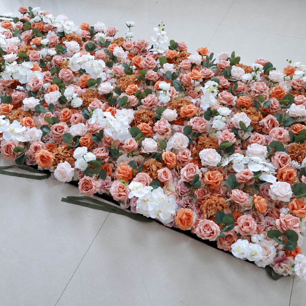 Coral and Blush Artificial Flower Wall Backdrop, 4 x 8 ft 8x8ft 10x10ft