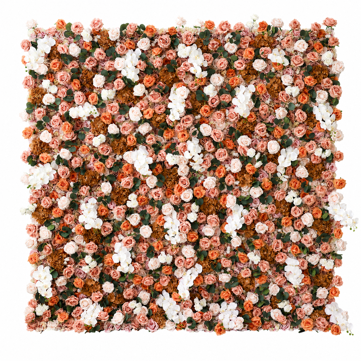 Coral and Blush Artificial Flower Wall Backdrop, 4 x 8 ft 8x8ft 10x10ft