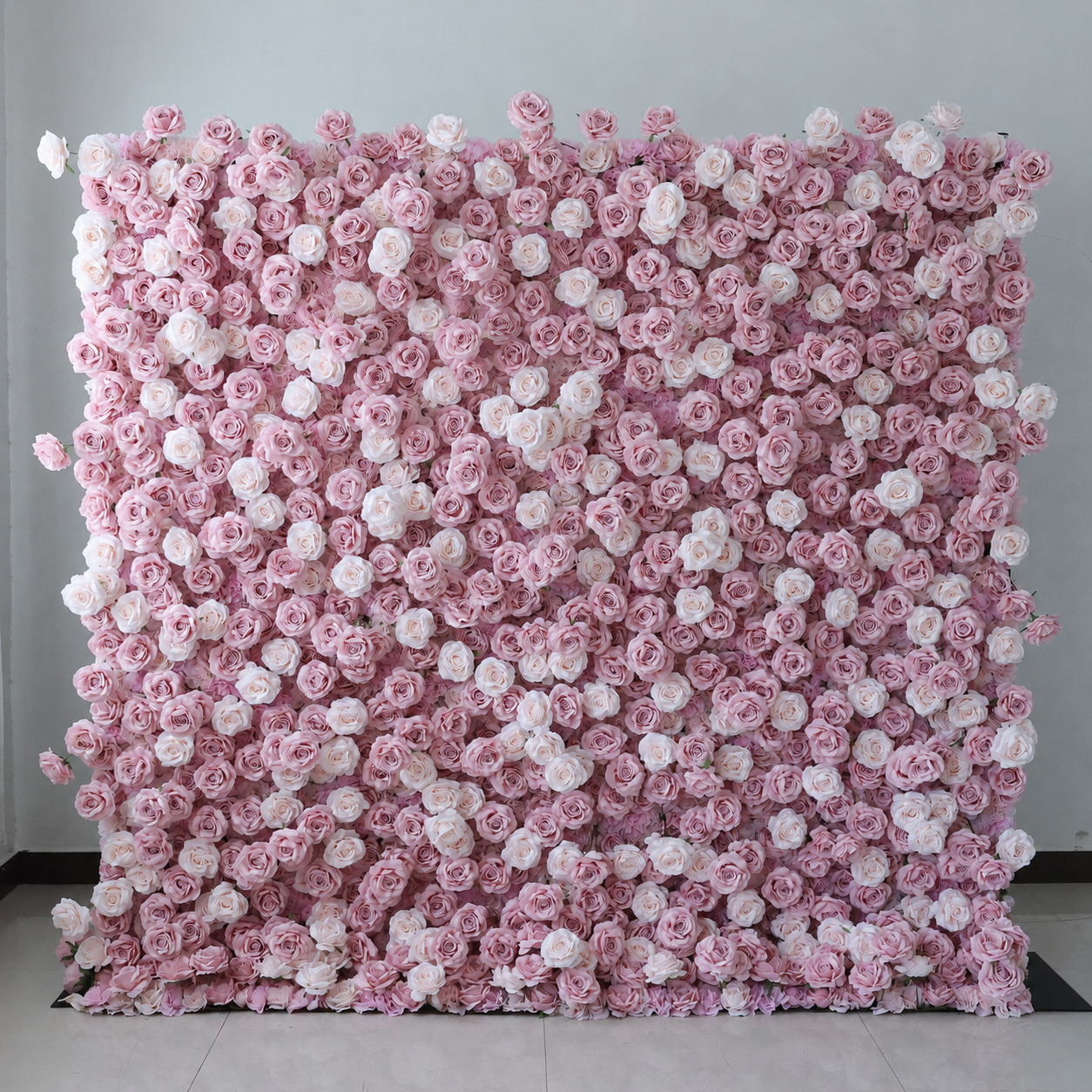 Pink Artificial Rose Flower Wall Backdrop, 4x 8 ft 8x8ft 10x10ft