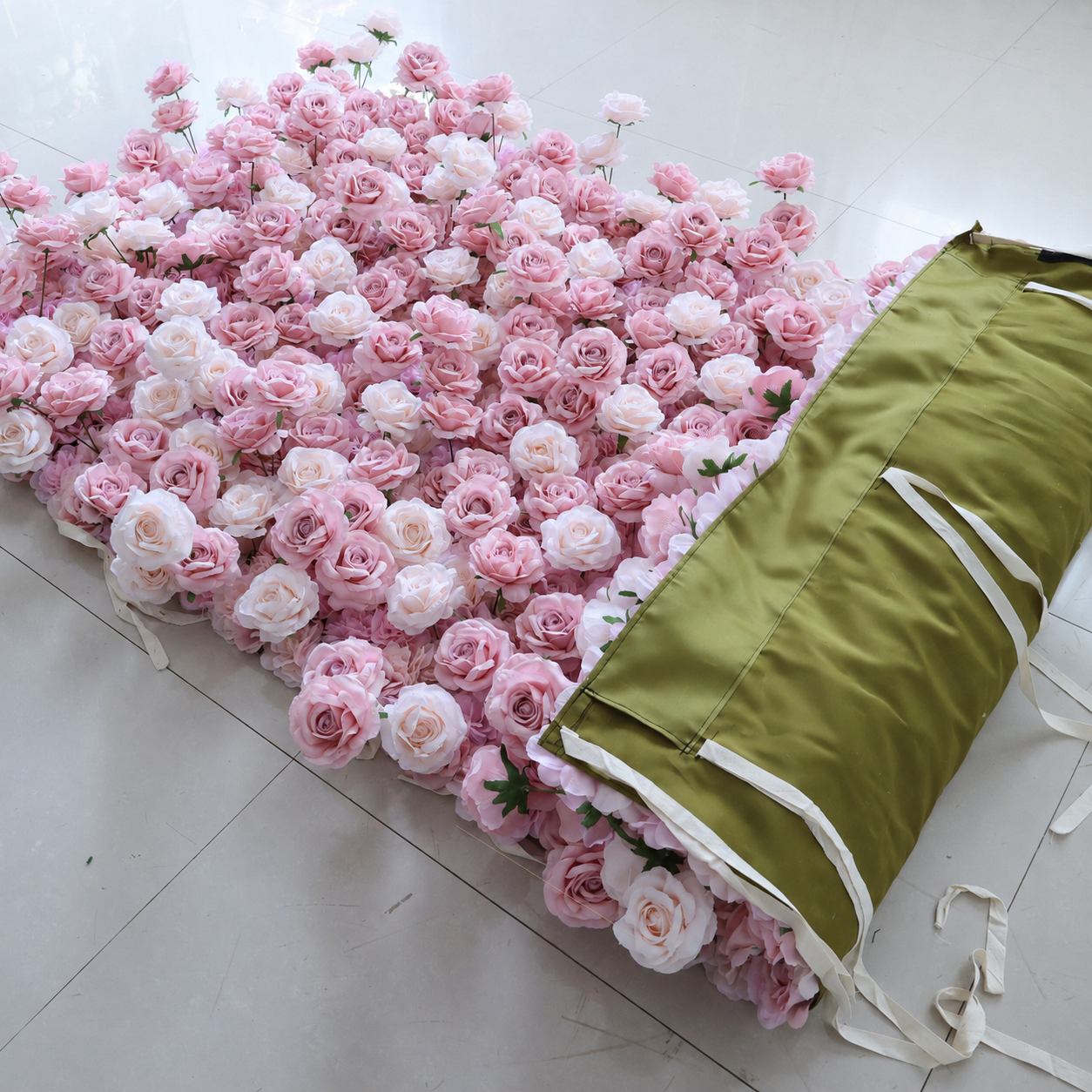 Pink Artificial Rose Flower Wall Backdrop, 4x 8 ft 8x8ft 10x10ft