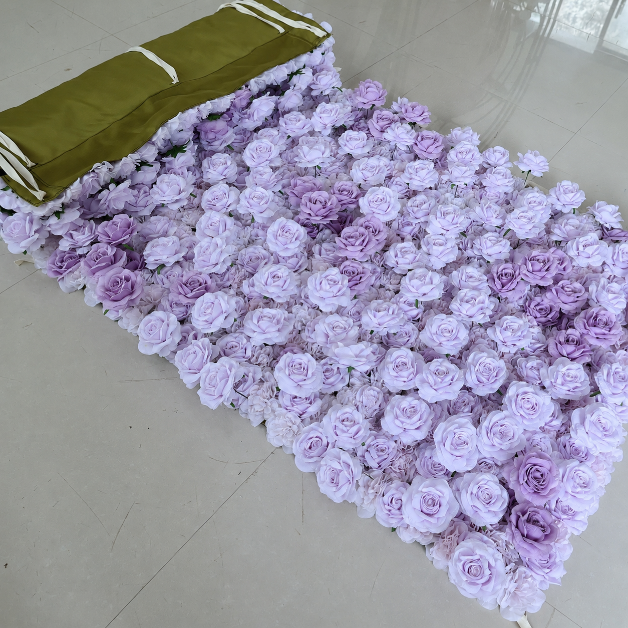 Lavender Artificial Rose Flower Wall Backdrop, 4  x 8 ft  8 x 8ft. 10 x 10ft