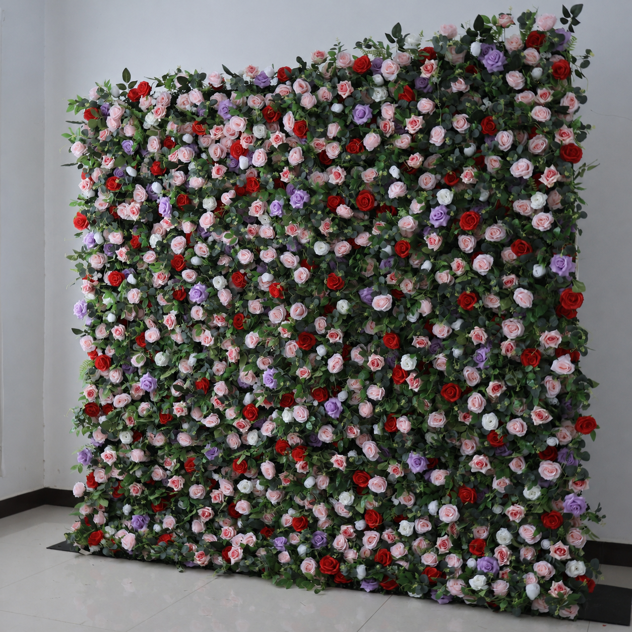 Multicolor Artificial Flower Wall Backdrop, 4 x 8 ft 8x8ft 10x10ft