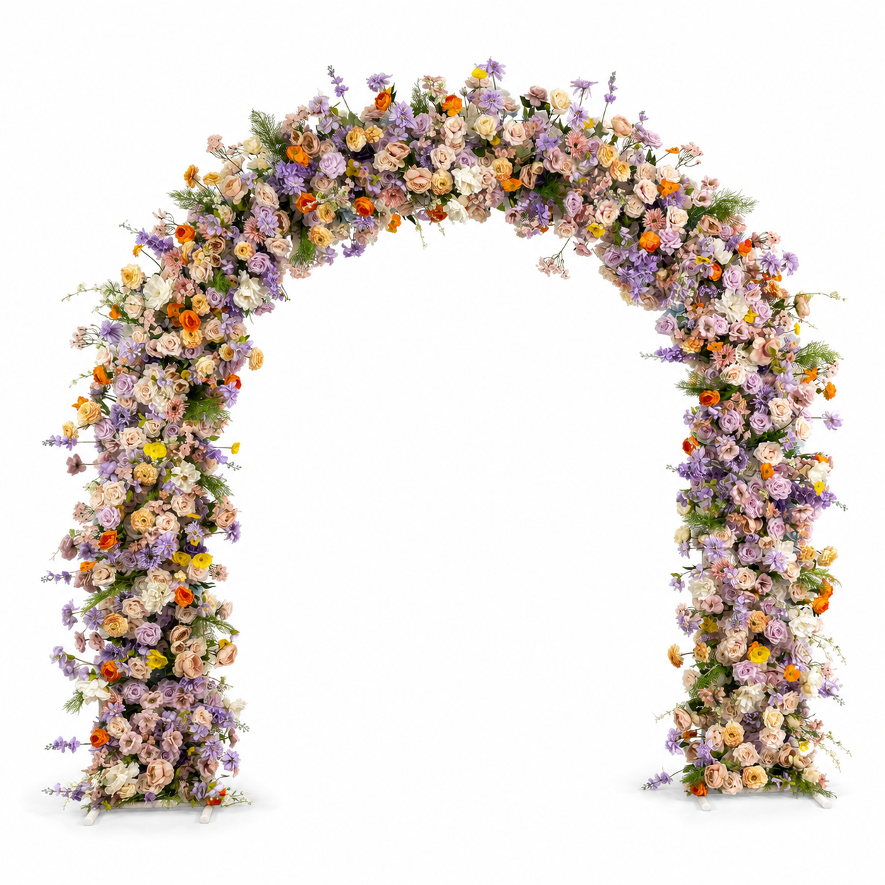 Curved Artificial Flower Arch with Stand, 94.5 x 94.5 in, Wedding Backdrop
