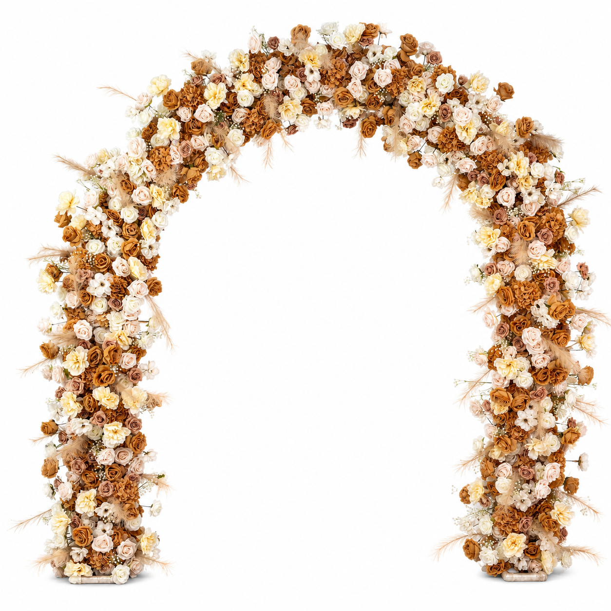 Curved Artificial Flower Arch 94.5 in with Metal Stand, Wedding Backdrop