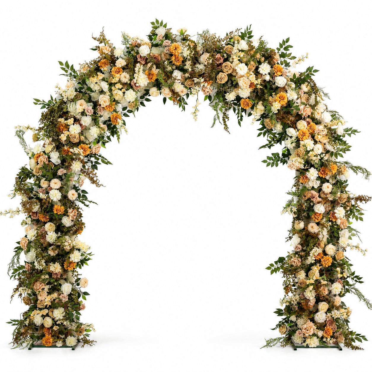 Curved Artificial Flower Arch 94.5 in with Stand, Wedding Backdrop