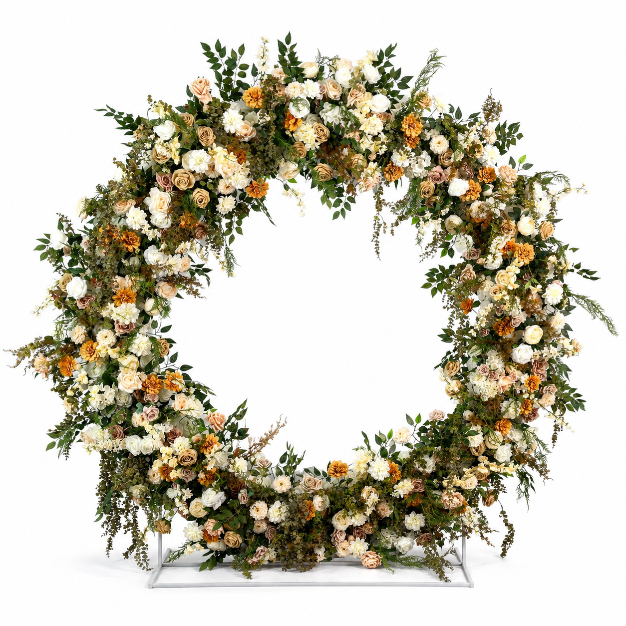 Round Artificial Flower Arch 86.6 in with Stand, Event Backdrop