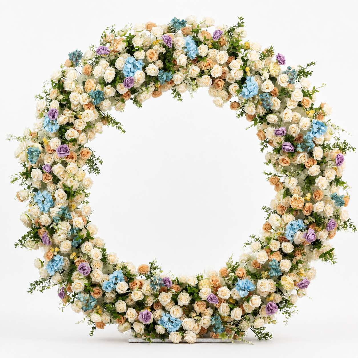 Round Pastel Flower Arch 86.6 in with Stand, Event Backdrop