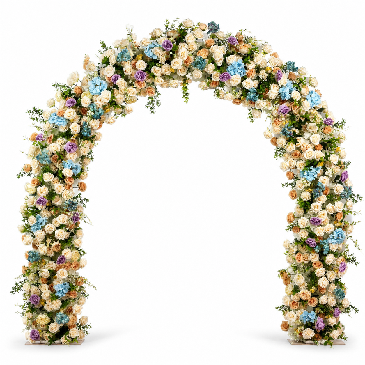 Curved Pastel Flower Arch 94.5 in with Stand, Wedding Backdrop