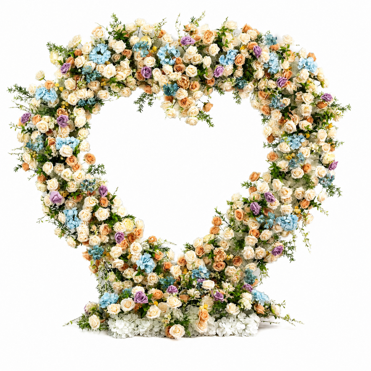 Heart Pastel Flower Arch 86.6 in with Stand, Proposal Backdrop